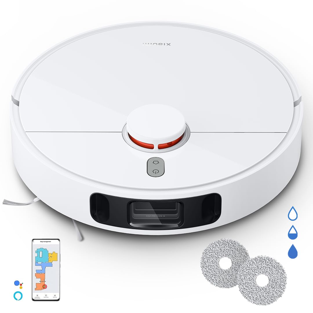 Xiaomi Robot Vacuum Cleaner S10+ - Powerful 4000Pa Suction, Smart Mapping, Self-Charging - White (BHR6368EU) - Ideal for Hardwood Floors, Carpets & Pet Hair Cleaning