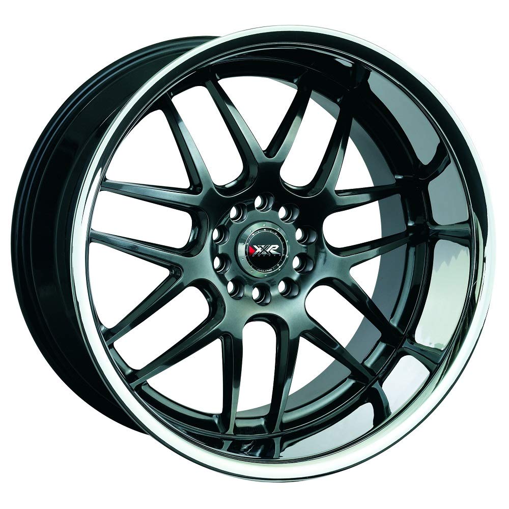 XXR 526 20x9 5x114.3/5x120 ET35 Hyper Black/Stainless Steel Chrome Wheels - Single Wheel for Car, Truck & SUV - Perfect for Street Performance & Custom Builds