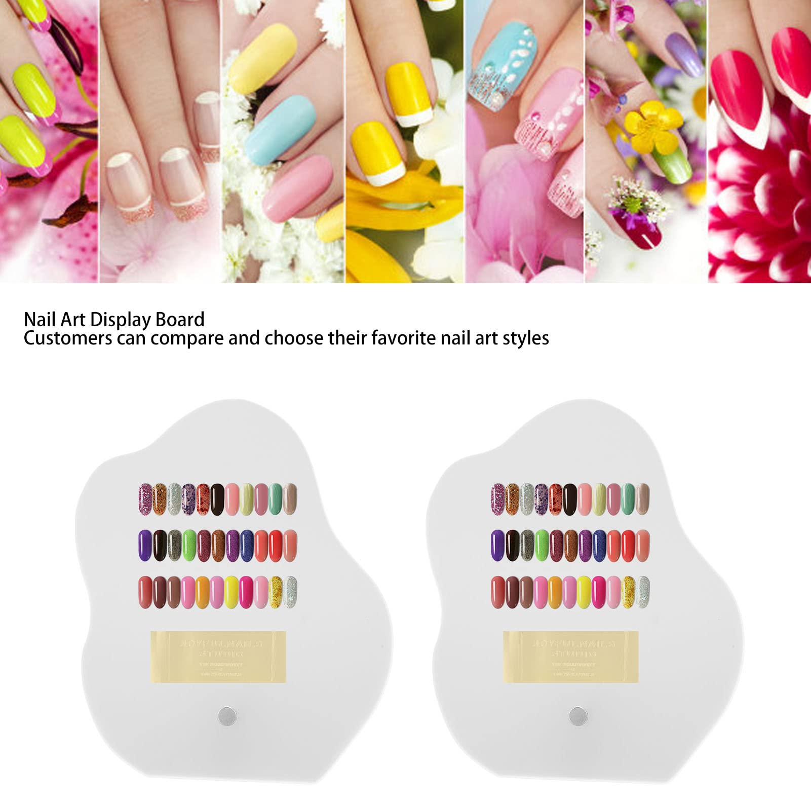 Professional Acrylic Nail Art Display Rack - 2 Pack Reusable Nail Polish Holder for Salon & Home Use | Perfect for Nail Artists, DIY Enthusiasts and Beauty Professionals