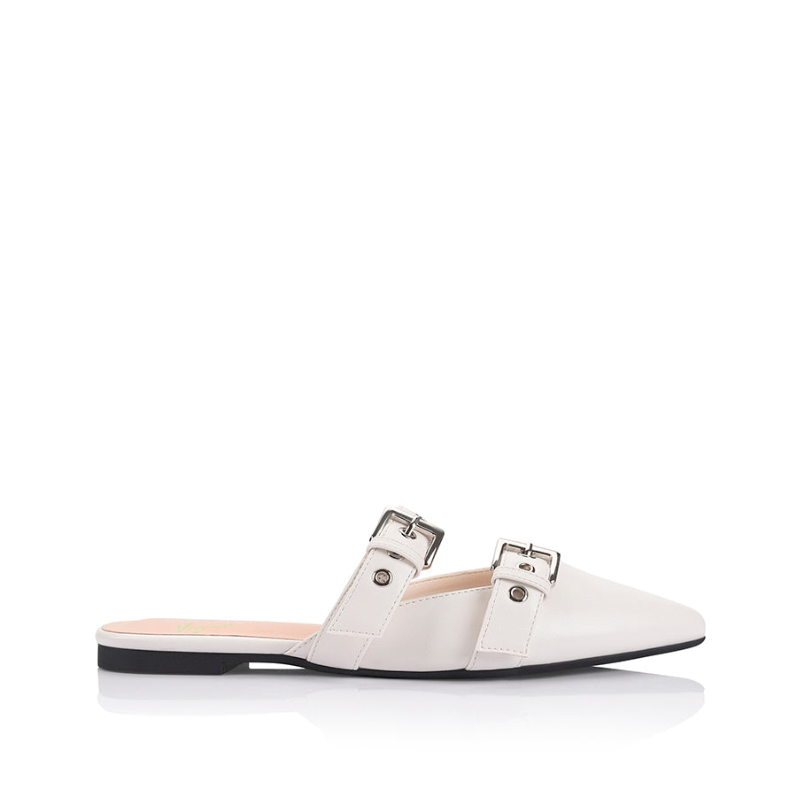 Indianna Pointed Toe Ballet Flats for Women - Chalk White | Comfortable & Stylish Shoes for Office, Casual Wear & Special Occasions