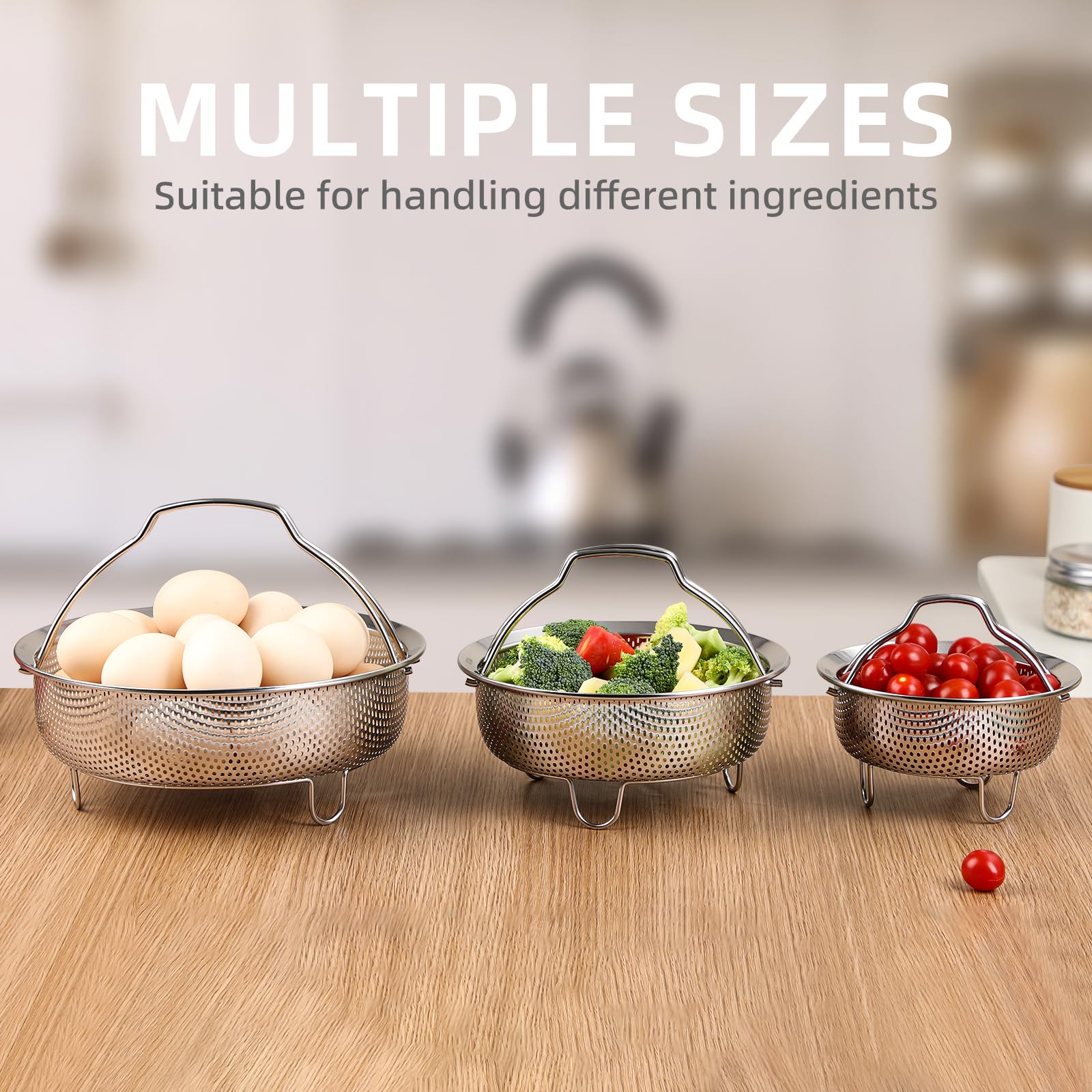 Stainless Steel Vegetable Steamer Basket for Pots - 3 Qt Perfect for Dumplings, Vegetables & Healthy Cooking | Stovetop & Microwave Safe Kitchen Accessory for Steaming, Blanching & Meal Prep