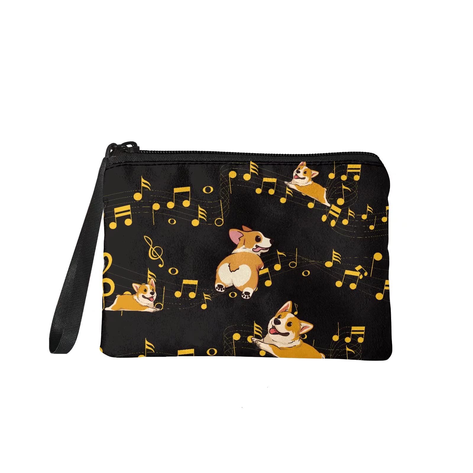 Jeiento Women's Coin Purse - Corgi Pattern Waterproof Travel Toiletry Pouch & Makeup Bag, Multi-functional Small Cosmetic Clutch for Purse Organizer - Perfect for Travel, Gym, and Everyday Essentials Storage