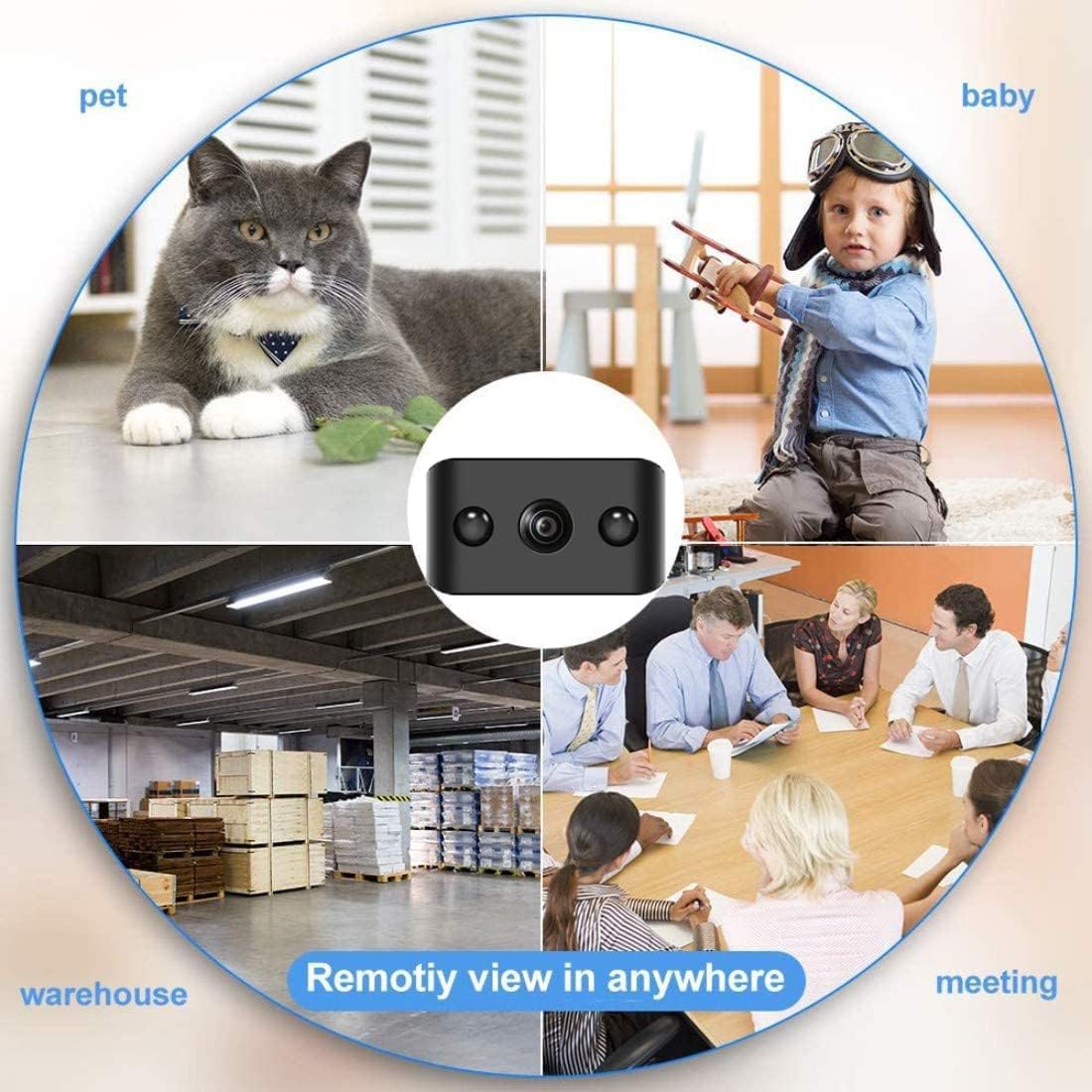 4K FHD Mini Wireless WiFi Security Camera - Smallest Indoor/Outdoor Home Surveillance, Pet & Nanny Cam with 120° Wide Angle & Night Vision (Works Without WiFi) - Perfect for Baby Monitoring, Pet Watching, and Home Security