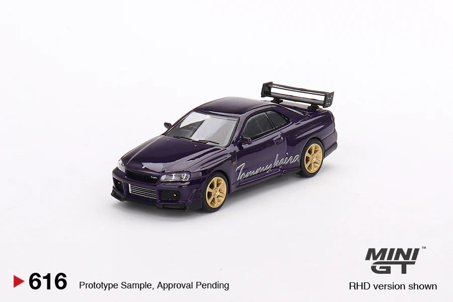 1:64 MINI GT Nissan Skyline GT-R R34 Tommy Kaira RZ Edition Diecast Model Car - Midnight Purple - Collectible Toy for Display, Racing Games & Car Enthusiasts