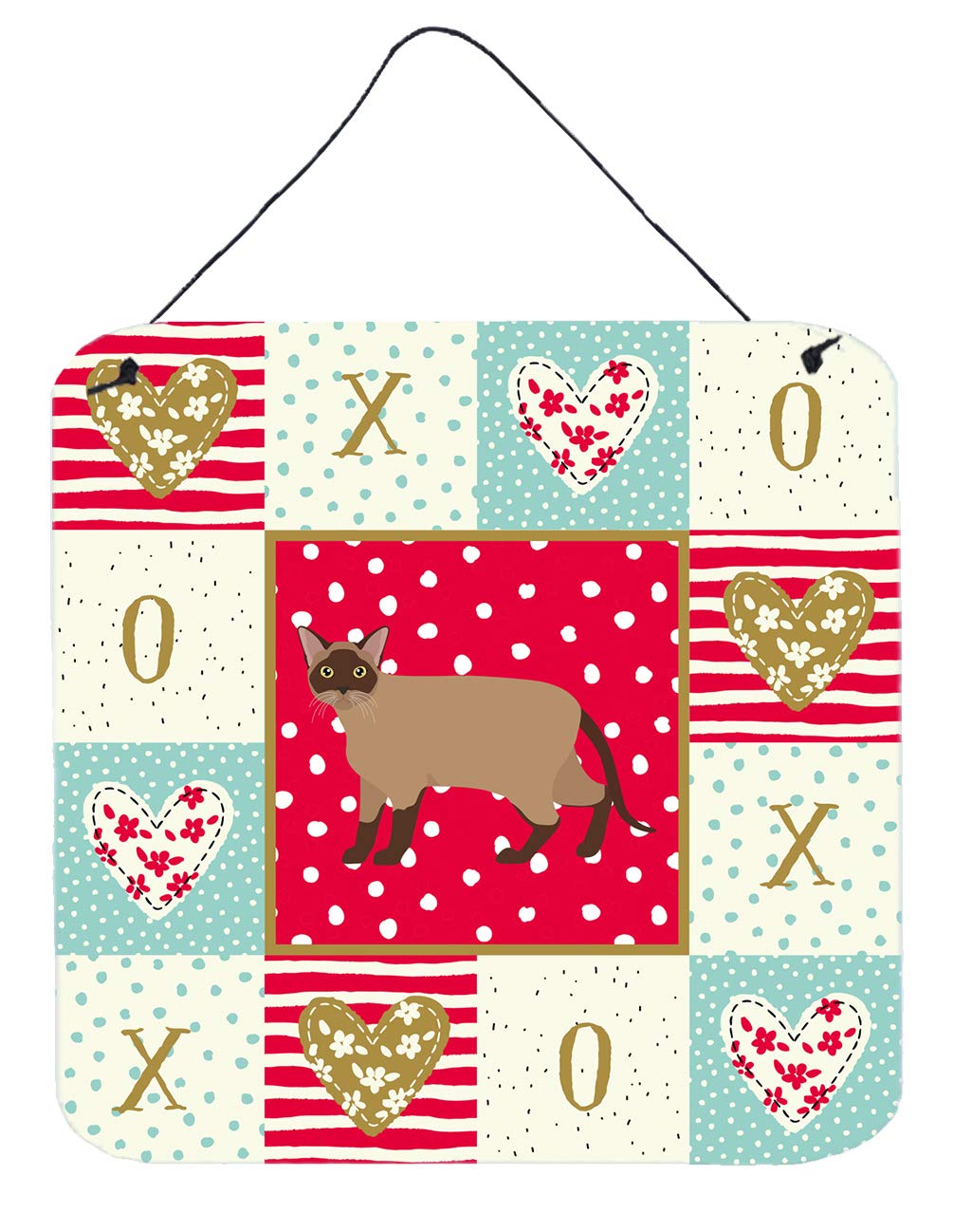 Burmese Cat Love Wall Decor - Red Aluminum Metal Sign for Kitchen, Bar, Bathroom - 6x6 Inch Multicolor Home Art Plaque | Perfect for Pet Lovers & Cozy Home Decor