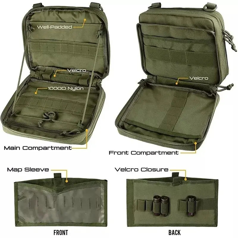 Heavy Duty Tactical Storage Bag - Military Grade Durable Utility Pouch for Camping, Hiking, Hunting & Outdoor Gear Organization (Black)
