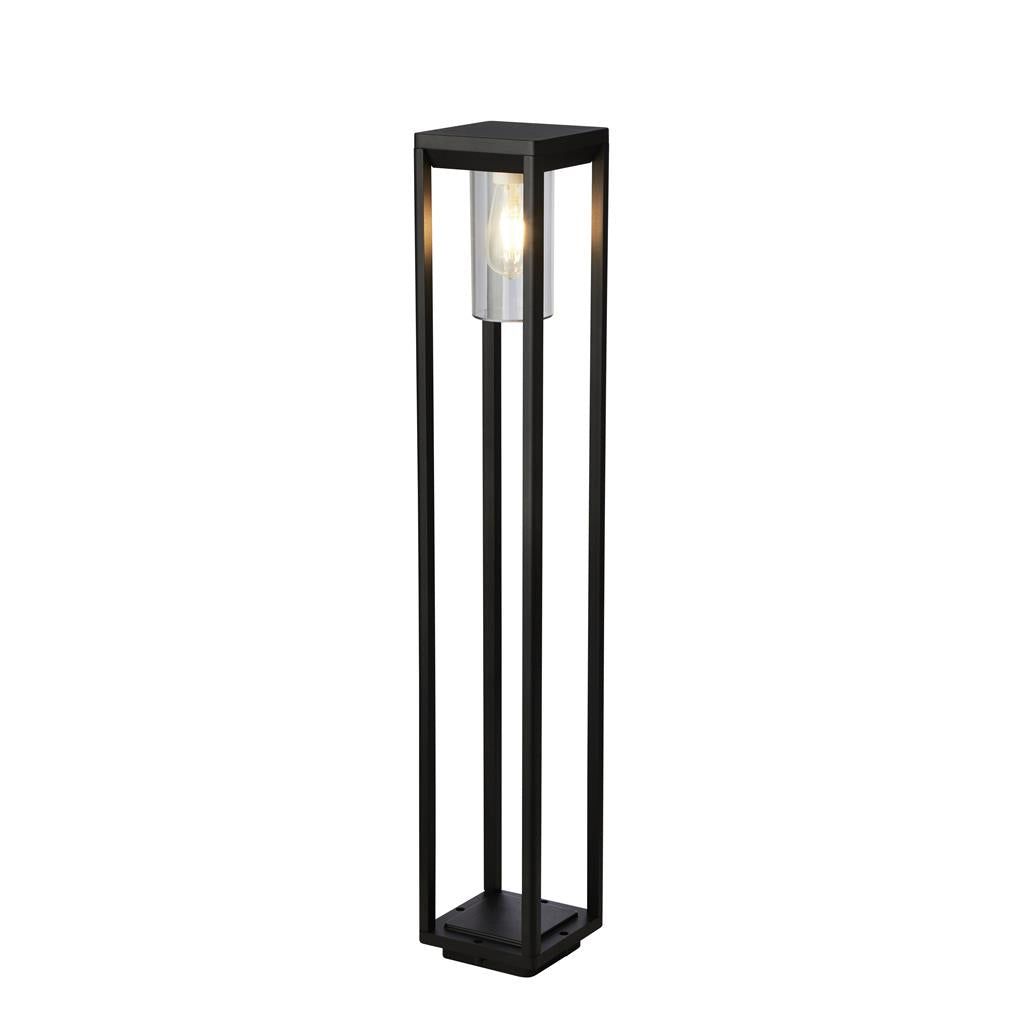 Black Metal Outdoor Post Light with Clear Diffuser - 900mm/450mm Height for Garden, Patio, and Pathway Lighting