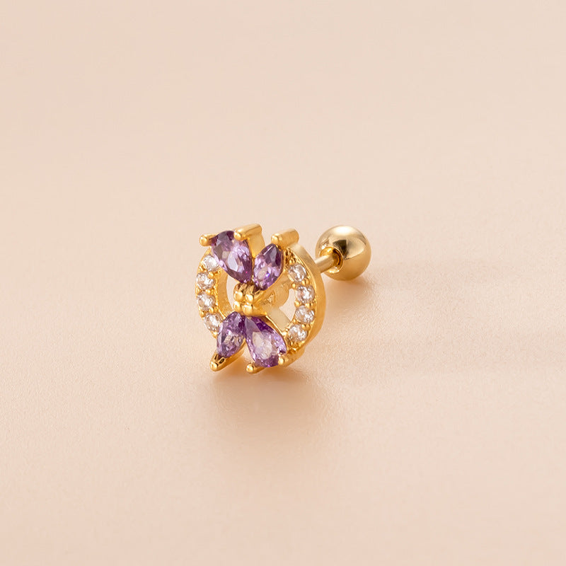 20G Hypoallergenic Fruit-Shaped Cartilage Earrings - Conch Stud & Helix Piercing Jewelry for Women | Perfect for Everyday Wear & Special Occasions | HSPJ773