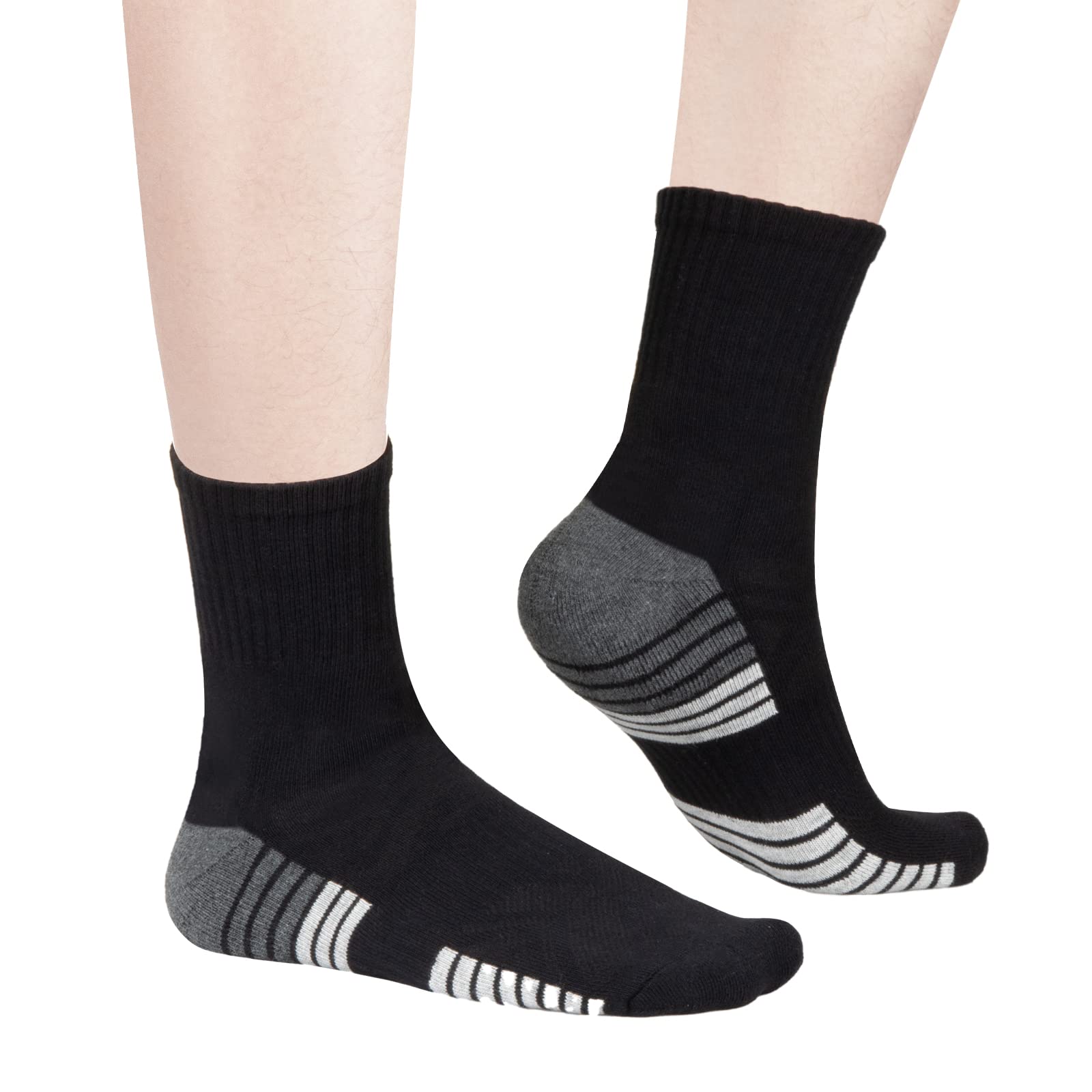 YUEDGE Women's Moisture-Wicking Anti-Odor Cushioned Cotton Crew Socks - 5 Pairs Pack for Workout, Running, Yoga & Everyday Comfort