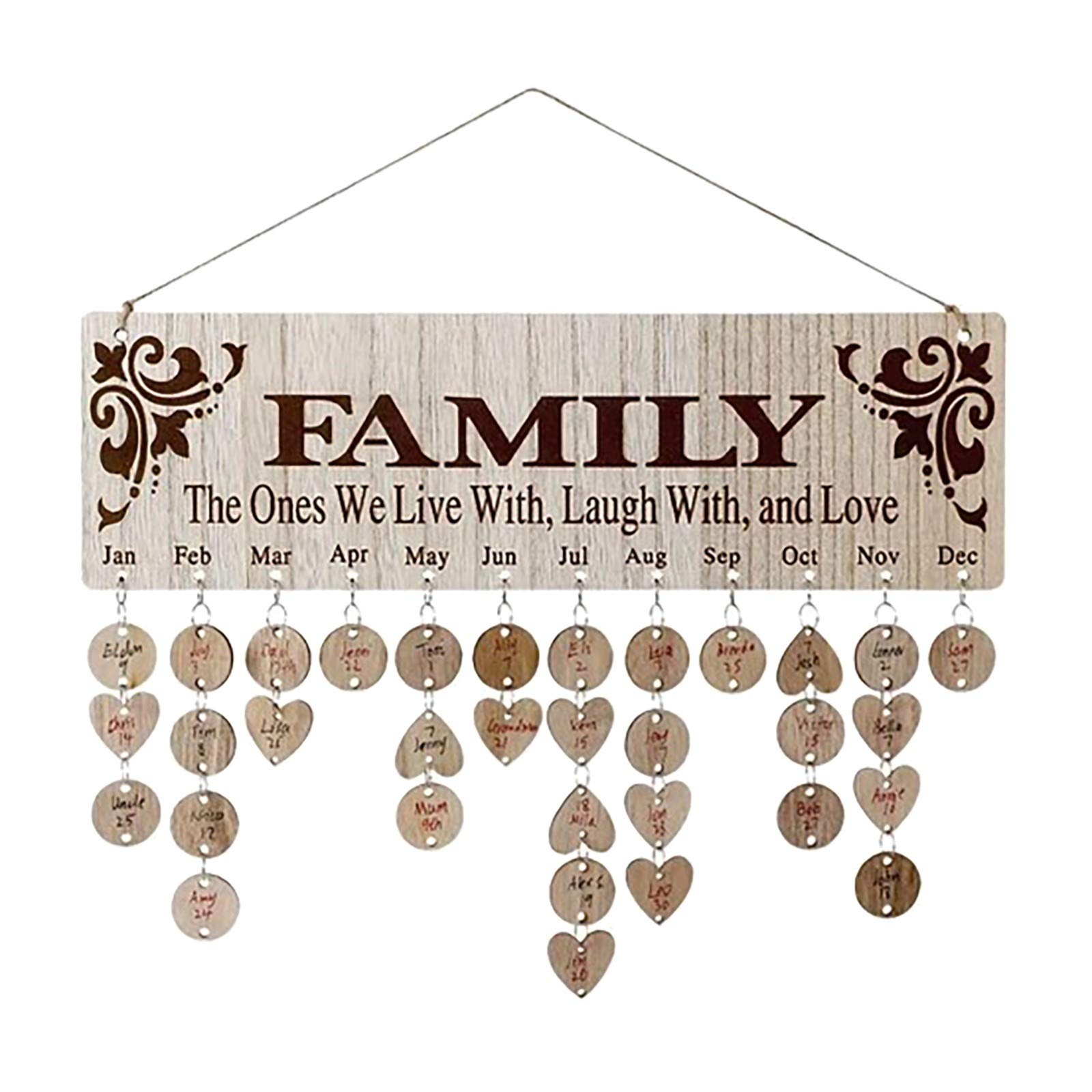 Funny Family Plaque Calendar - Unique Home Decor for Women, Perfect for Living Room, Bedroom & Office Decorations