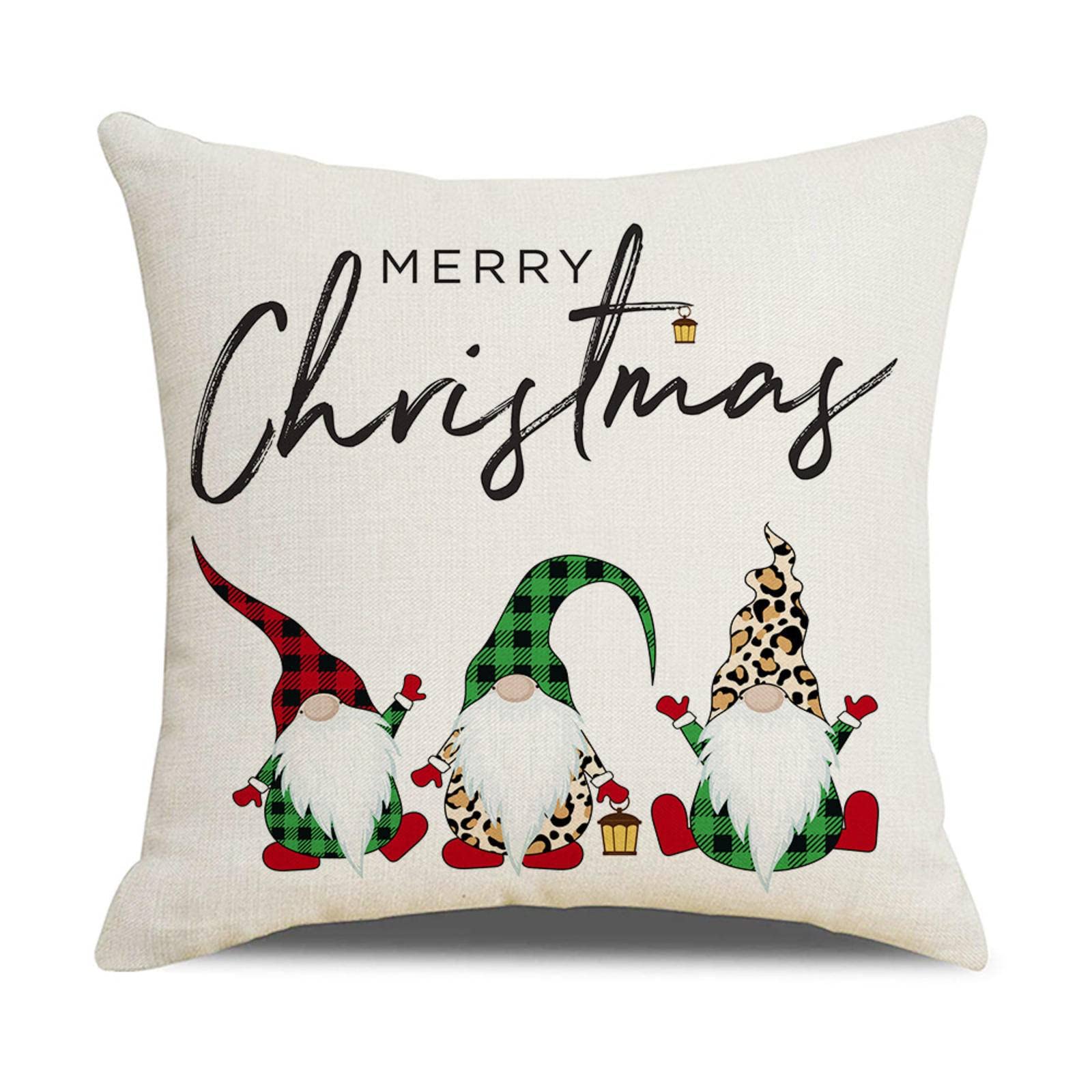 KBREE Christmas Elk Print Linen Pillow Cover - Holiday Decor for Sofa, Bed, Car Cushion - Festive Home & Auto Accessories