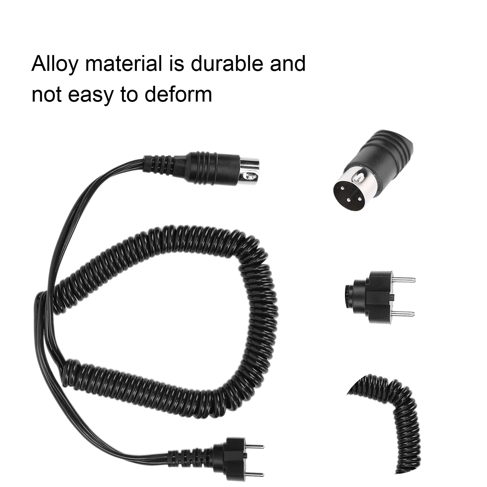 Electric Nail Drill Power Cable - Black Manicure Machine Accessory for Salon & Home Use
