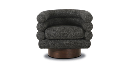 Rome Swivel Lounge Chair - 360-Degree Rotating Modern Accent Chair for Living Room, Bedroom & Office - Comfortable Upholstered Fabric Seat with Sturdy Metal Base - Perfect for Relaxing, Reading & Entertaining Guests