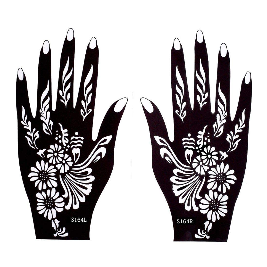 Premium Henna Tattoo Stencil Kit for Hands, Body, Fingers & Face | Temporary Mehndi Art for Women, Girls & Kids | NIV-19 Black Design | Perfect for Parties, Weddings & Festive Celebrations
