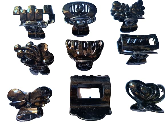 Korean Hair Claw Clips for Women & Girls - Strong Hold Small Hair Clips for Thin Hair (Set of 9) | Perfect for School, Work, Travel & Everyday Hairstyles