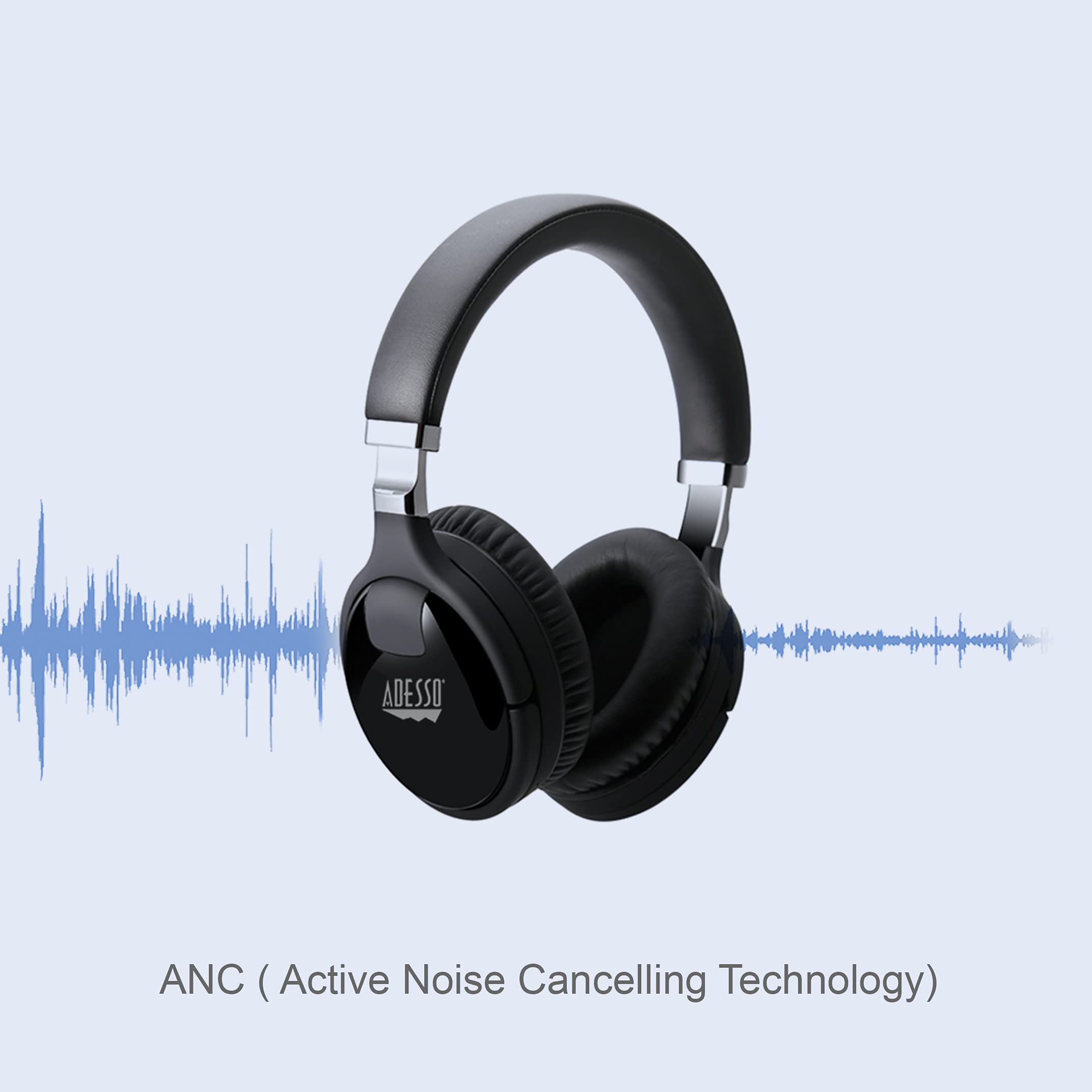 Premium Bluetooth Active Noise Cancelling Headphones with Built-in Mic - Perfect for Travel, Work & Gym