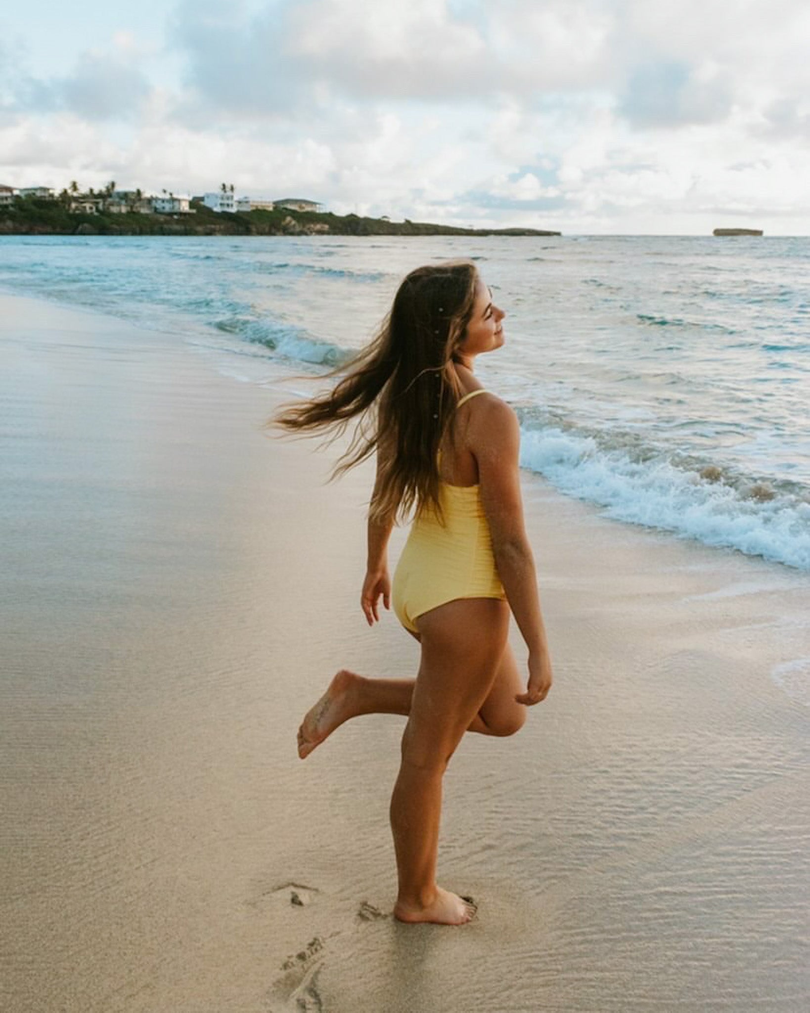 Grace Women's Yellow One Piece Swimsuit - $68 | Stylish Beachwear for Summer Vacations & Pool Parties