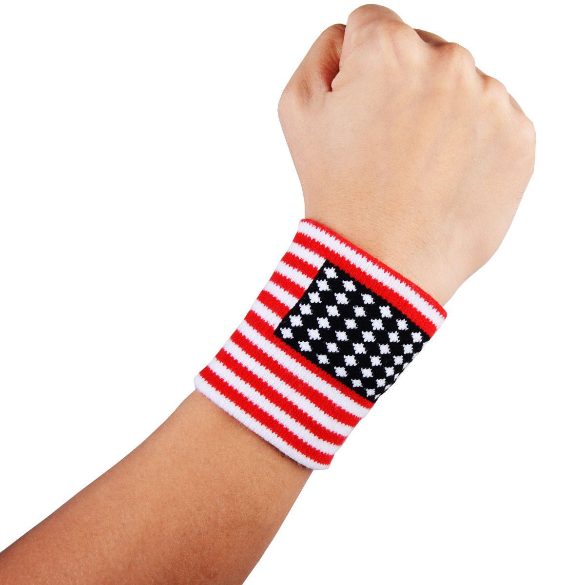 Patriotic Cotton American Flag Wristbands - Comfortable & Durable for Sports, Concerts & 4th of July Celebrations