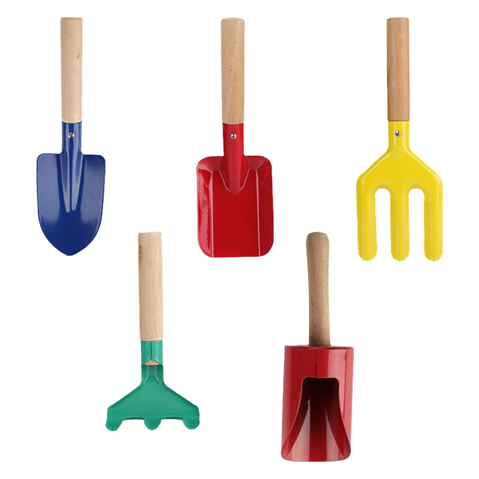 **Kids Metal Garden Tools Set with Sturdy Wooden Handle - Beach Sandpit Toys, Ice Cream Parlor Play Set - Includes Spoon, Fork & Rake for Outdoor Fun & Pretend Play**