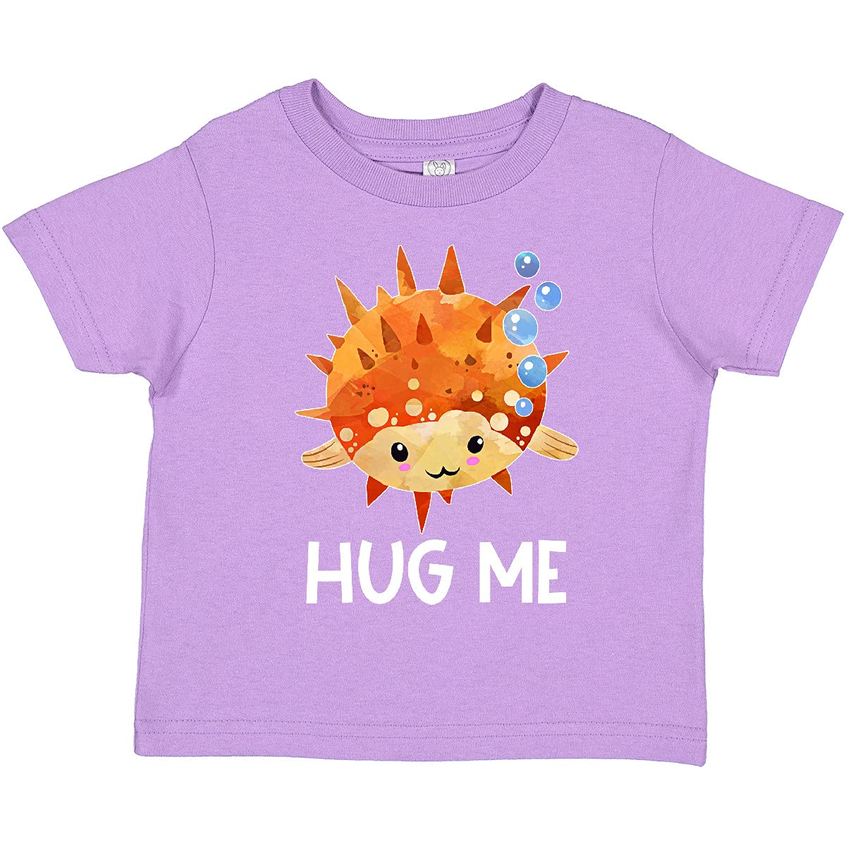 Inktastic Hug Me Cute Pufferfish with Bubbles Toddler T-Shirt - Soft Cotton Kids Tee for Boys & Girls - Fun Playdate & Birthday Outfit