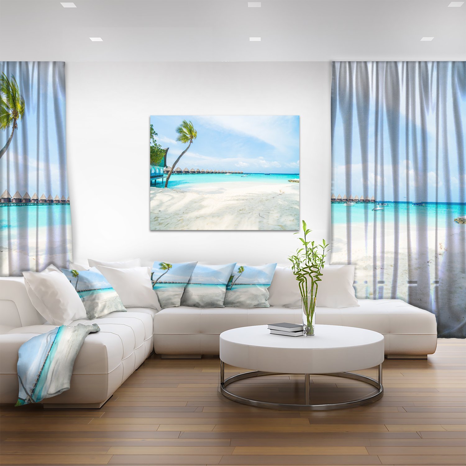 Tropical Maldives Island Seascape Canvas Art Print - Stunning Beach Wall Decor for Living Room, Bedroom & Office - Perfect Coastal Home Decor & Gift Idea