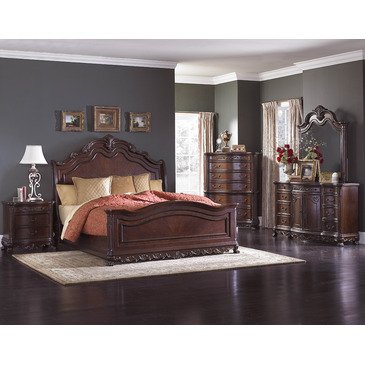 Homelegance Deryn Park Cherry Wood Arched Wall Mirror - Elegant Home Decor for Living Room, Bedroom, or Entryway