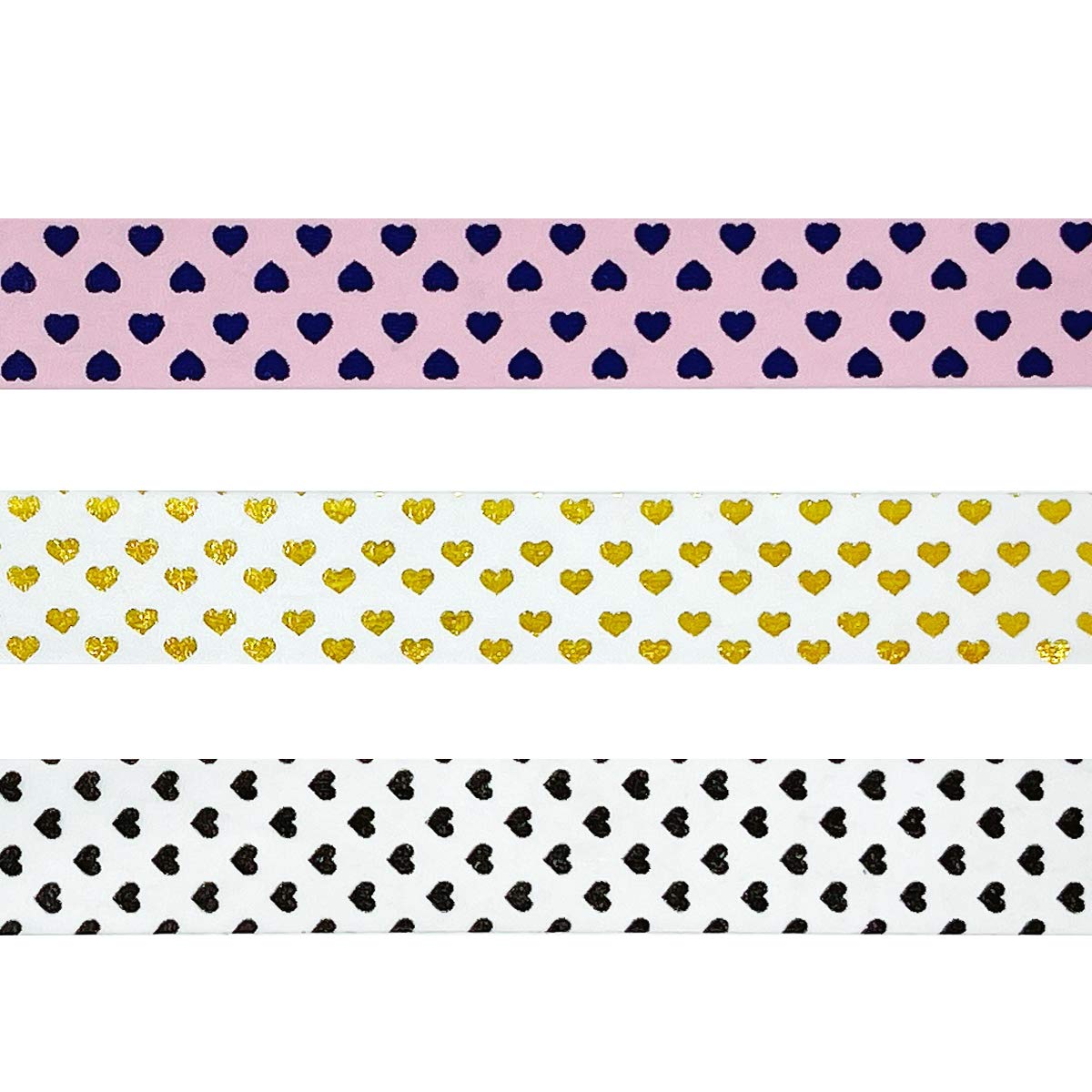 Allydrew Valentine Hearts Washi Tape Set - 3 Pack Floral Decorative Masking Tapes for Scrapbooking, Journaling, Gift Wrapping & DIY Crafts