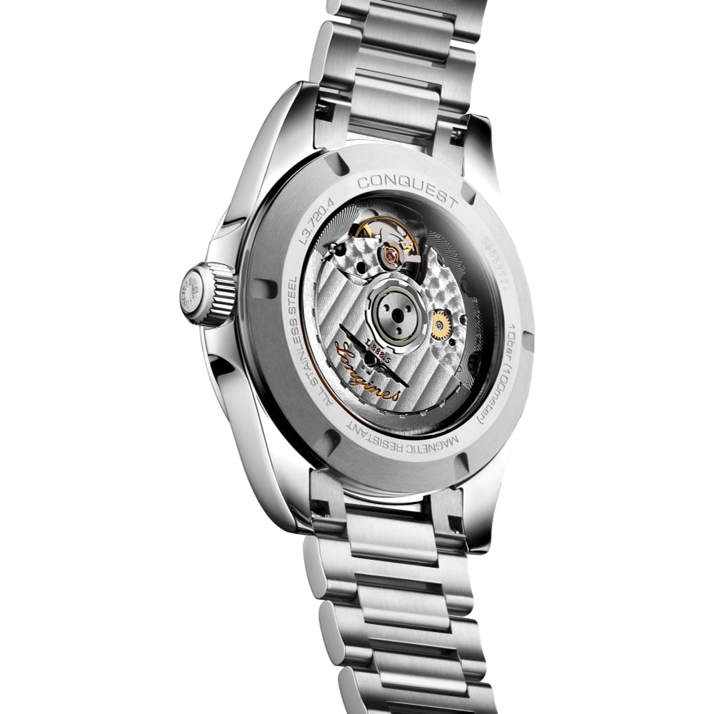 Conquest 38mm Silver Stainless Steel Watch with Bracelet - Perfect for Business, Casual & Formal Occasions