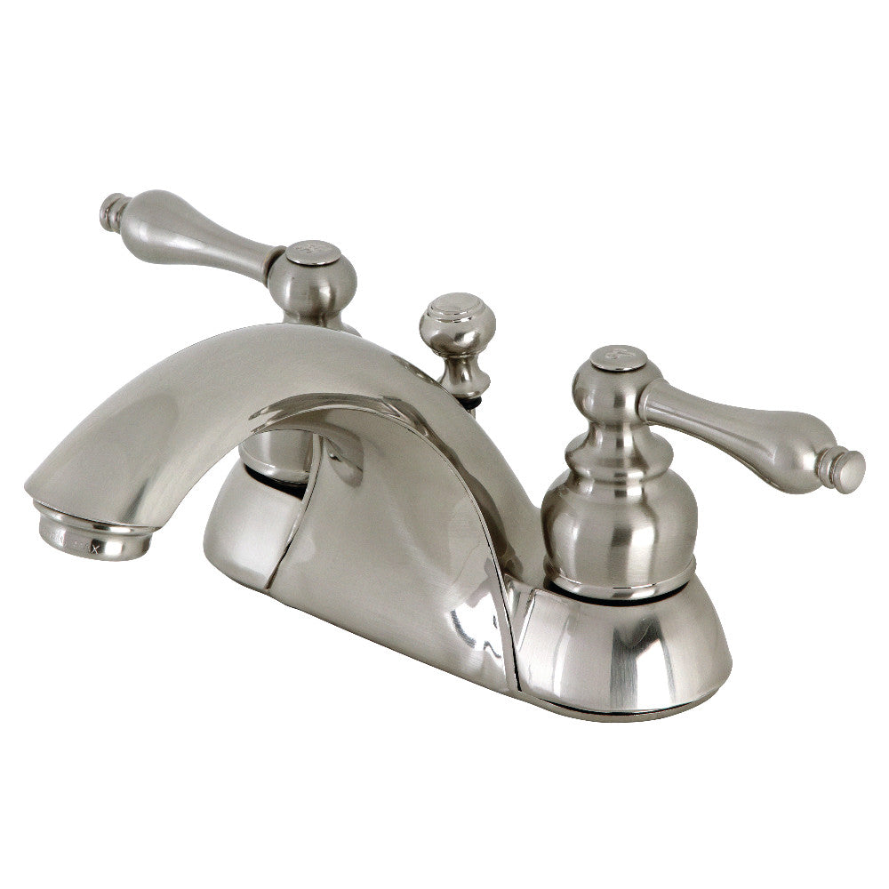 Kingston Brass KB2628AL 4-Inch Centerset Bathroom Faucet - Polished Nickel Finish, Single Handle Water-Saving Bathroom Sink Faucet for Vanity, Powder Room & Guest Bathroom