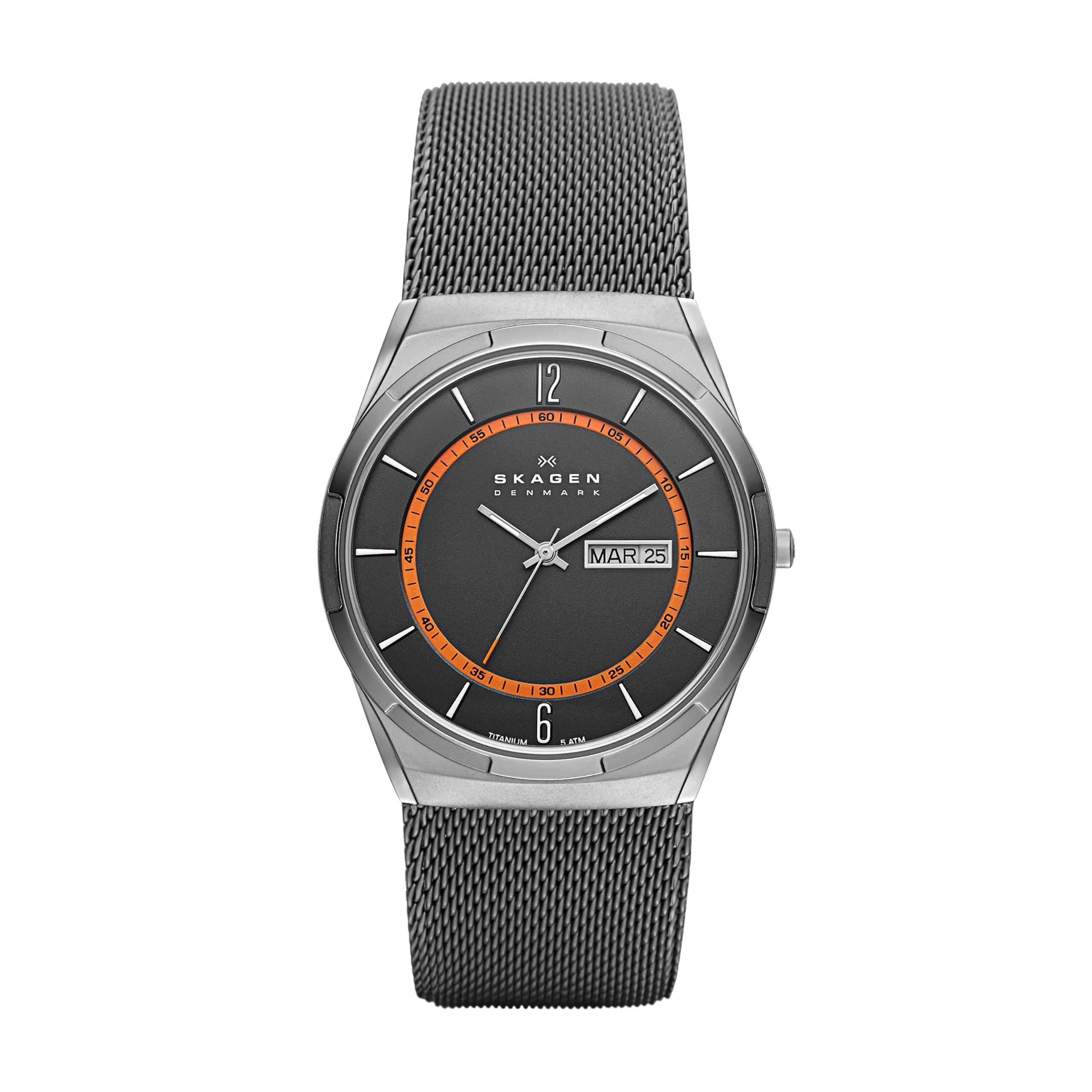 Skagen Men's Melbye Three-Hand Leather Band Watch - Minimalist Scandinavian Design for Business & Casual Wear