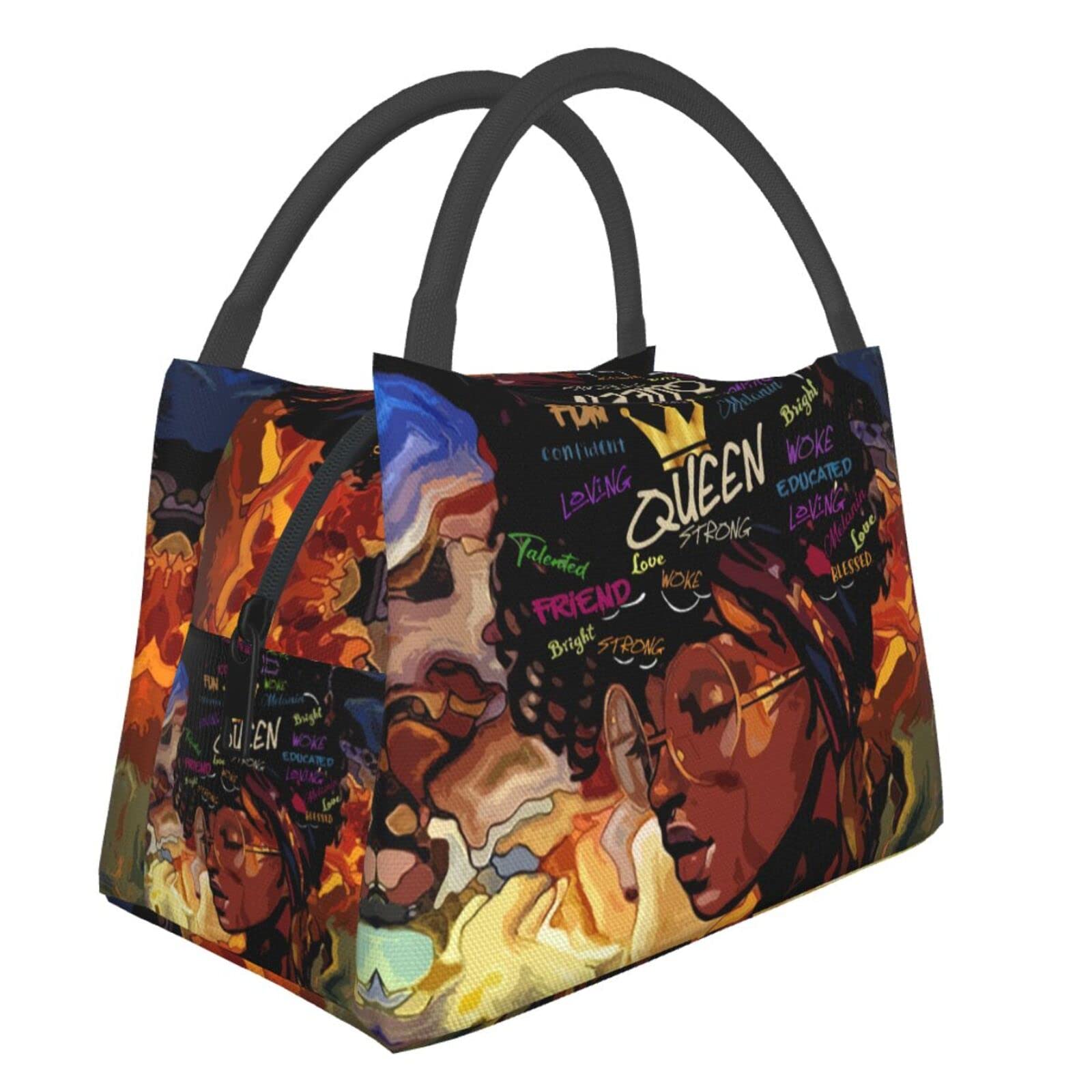 Insulated Lunch Box for Women & Men - Durable Portable Lunch Bag for Work, School, Picnic - African Print Design - Perfect for Office, College, Outdoor Activities & Meal Prep
