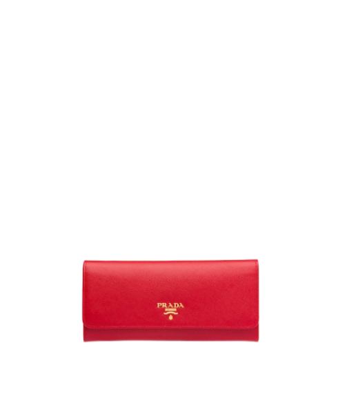 Prada Genuine Leather Wallet for Men & Women - Red | Luxury Slim Bifold Credit Card Holder - Perfect for Everyday Use, Travel & Gifting