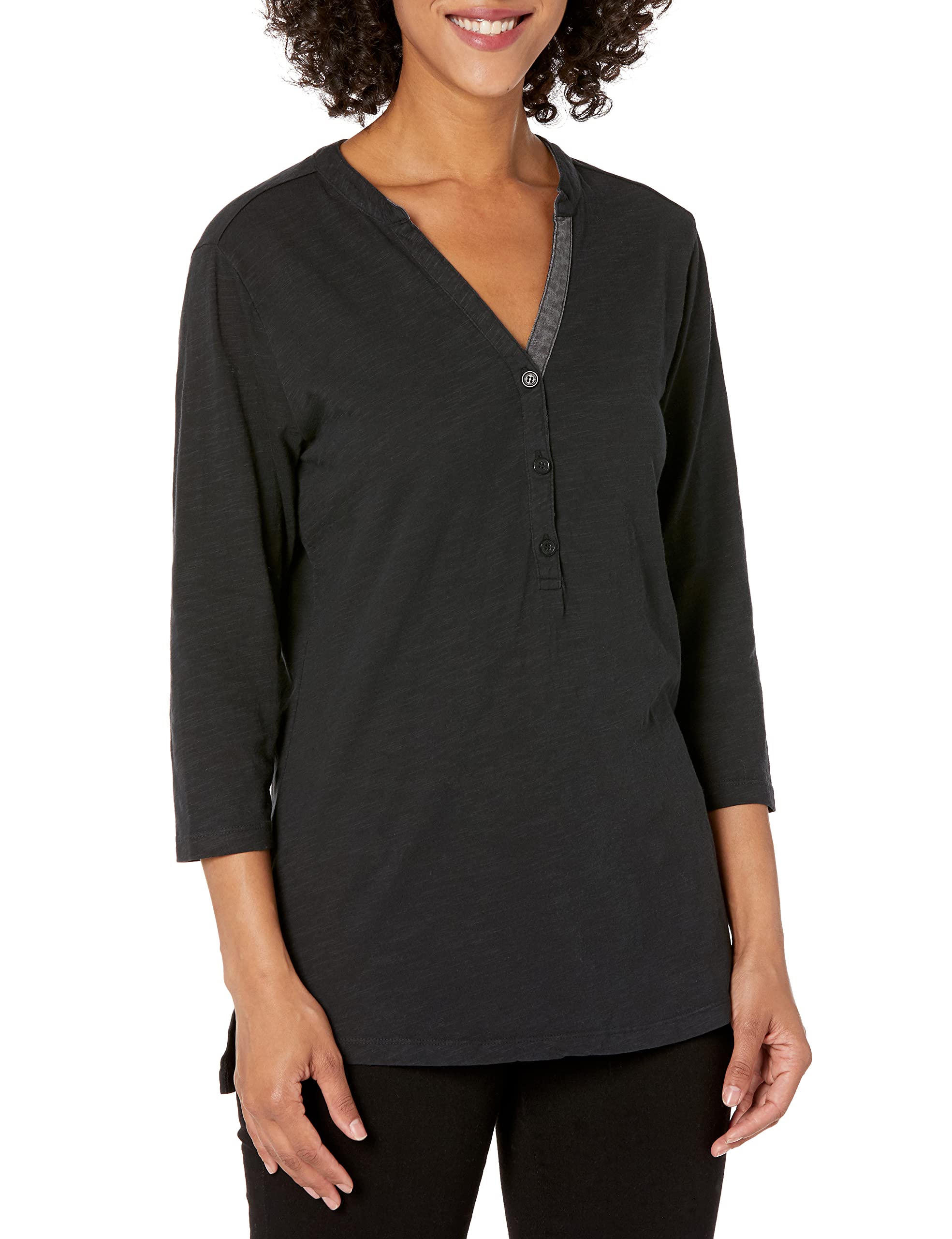 Charles River Apparel Women's Freetown Henley Long Sleeve Shirt - Soft Cotton Blend Top for Casual Wear, Work & Outdoor Activities
