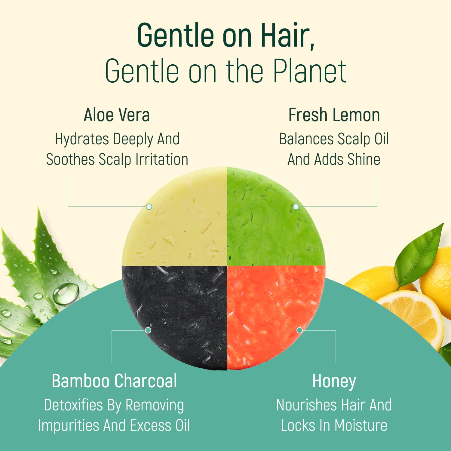 Natural Solid Rice Protein Shampoo Bar with Conditioner - Vegan, Zero Waste Hair Soap with Plant-Based Essential Oils | 4-Pack Detox Bundle for Healthy Hair Care at Home & Travel