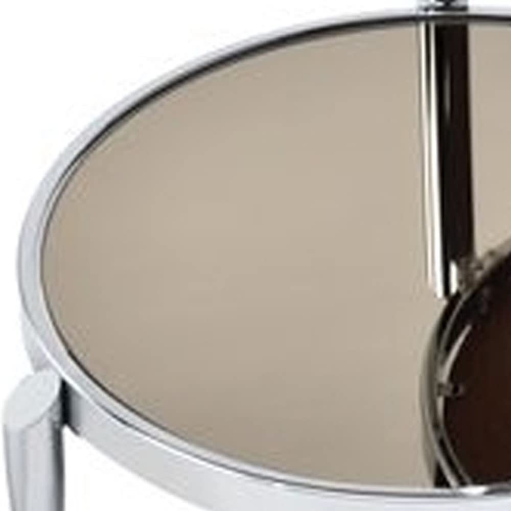 Benjara Modern Twin Top Coffee Table with Tubular Rounded Legs in Silver Finish - Perfect for Living Room, Lounge & Office Decor
