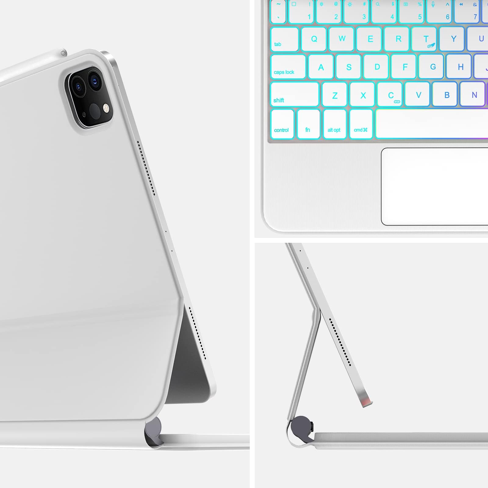 Magic Keyboard Case for iPad Air 13 (M3 2025/M2 2024) & iPad Pro 12.9 inch 6th/5th/4th/3rd Gen - Magnetic Rainbow Backlit Keyboard with Multi-Touch Trackpad, Floating Stand | Perfect for Work, Study & Creative Projects
