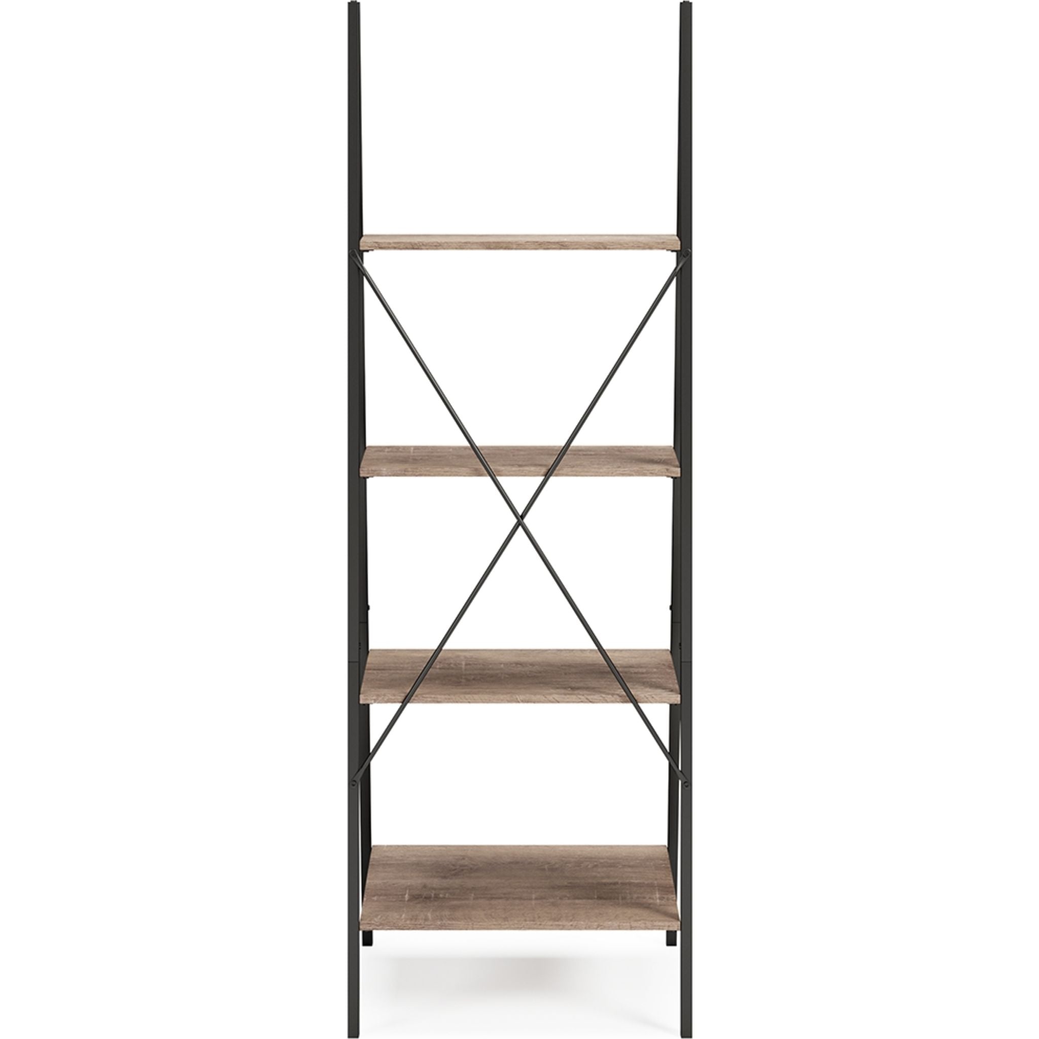 Bertmond 5-Shelf Bookcase - Light Brown & Black Wooden Bookshelf for Home Office, Living Room, Bedroom - Sturdy Storage Organizer for Books, Decor & Display Items