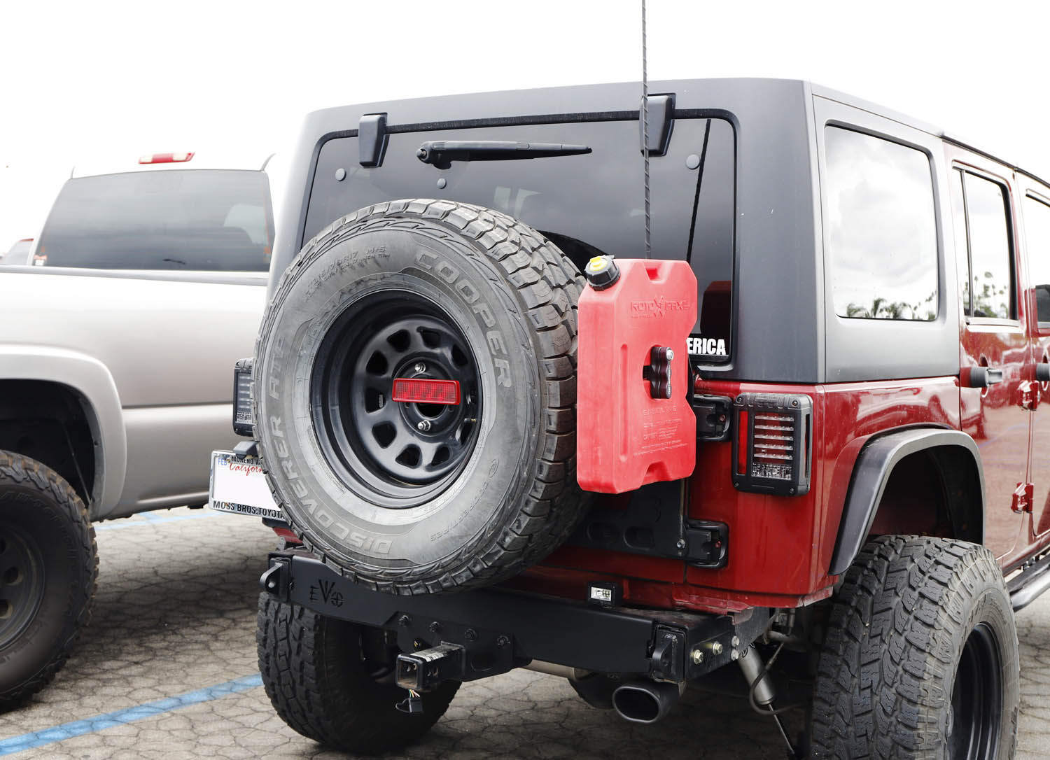Jeep Wrangler JK 3rd Brake Light Relocation Bracket for 2007-2017 Models - Spare Tire Mounting Kit for Improved Visibility & Safety | Perfect for Off-Roading & Tailgate Accessories