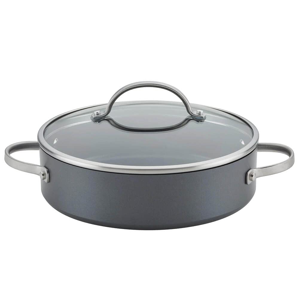 Anolon Advanced Hard-Anodized Nonstick 3-Piece Cookware Set - Durable Non-Stick Frying Pans for Professional & Home Cooking - Perfect for Sautéing, Frying & Baking (Moonstone Color)
