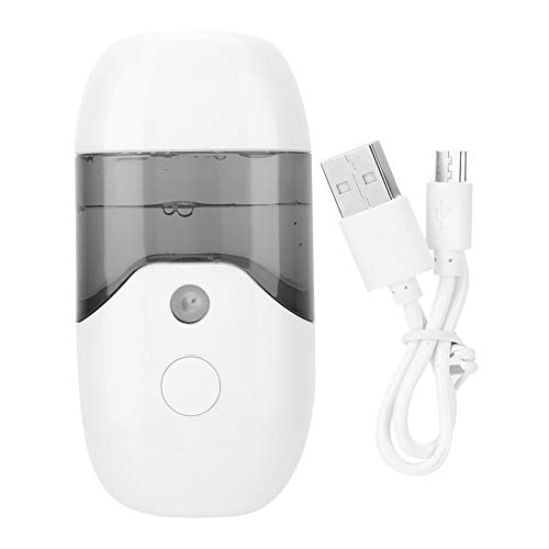 Portable USB Mini Facial Steamer - 50ml Nano Cool Mist Sprayer for Skin Hydration & Makeup Prep | Handheld Humidifier for Home, Travel & Spa Facial Care (White)