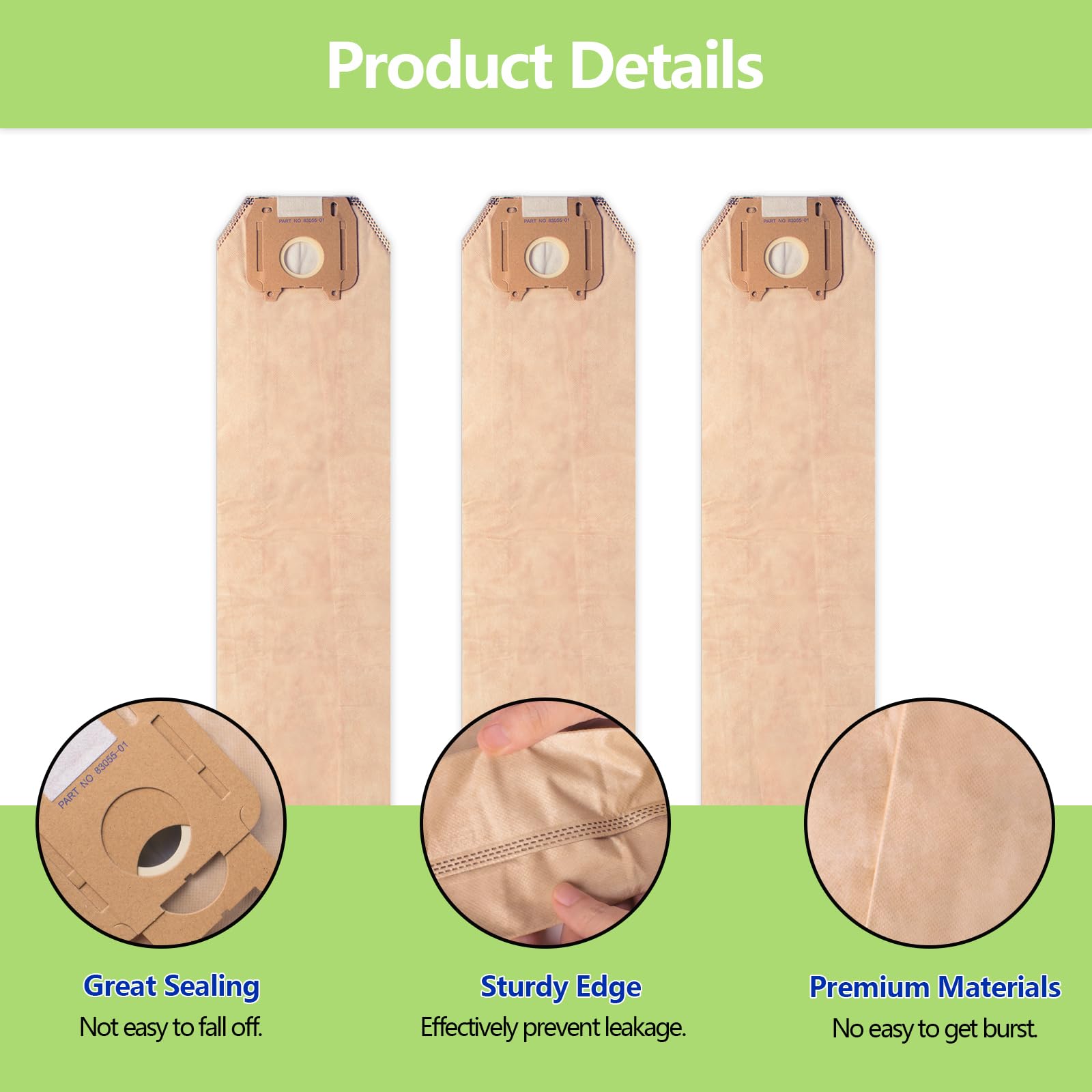 Oreck HEPA Vacuum Bags 9-Pack - for Magnesium Upright Cleaners - Home & Office Use