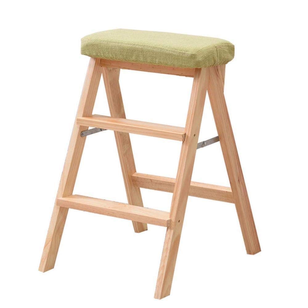 NEVKA 3-Step Folding Step Stool, Portable Lightweight Ladder Stool for Kitchen, Office, Bathroom - Natural Color | Non-Slip, Space-Saving, Multi-Purpose Step Stool for Home Use