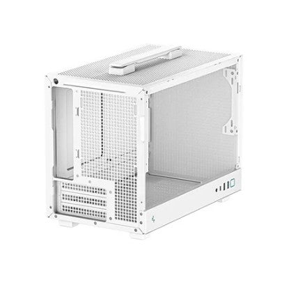 Deepcool CH160 TG ITX Computer Case - Compact Mini Tower PC Case with Tempered Glass Side Panel, White - Perfect for Small Form Factor Gaming & Home Office Builds