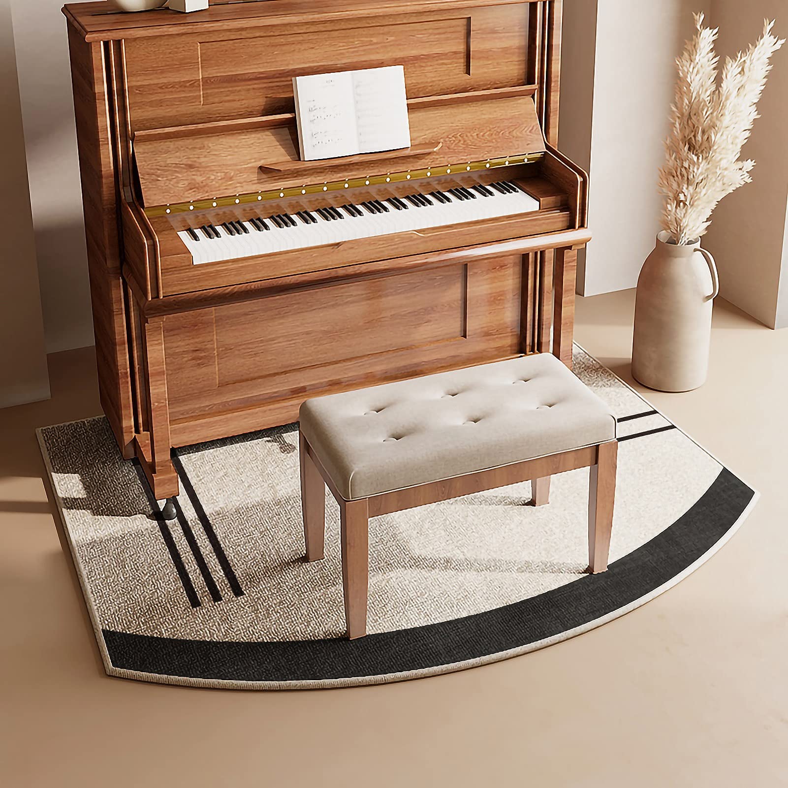 Premium Soundproof Piano Rug - Non-Slip Upright Piano Carpet Protector with Acoustic Dampening | 130x160cm Floor Mat (Style B) | Perfect for Home Studios, Music Rooms & Noise Reduction