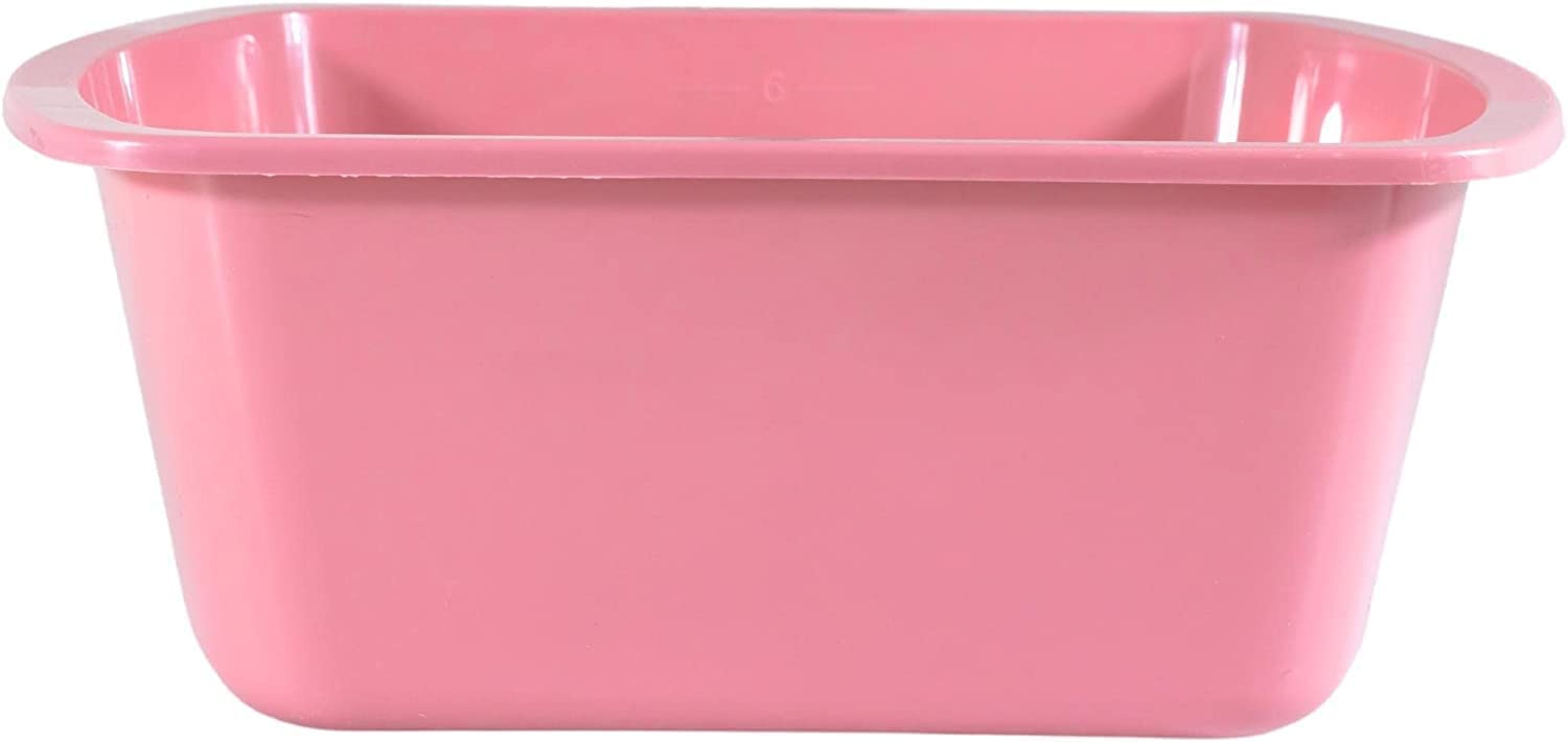 100-Pack Rectangular Plastic Hospital Bedside Soaking Tub - 7 Quart Graduated Wash Basins for Medical Use, Foot Bath, Dishes Washing & Face Cleansing | Portable Small Buckets for Nursing Homes, Clinics & Home Care