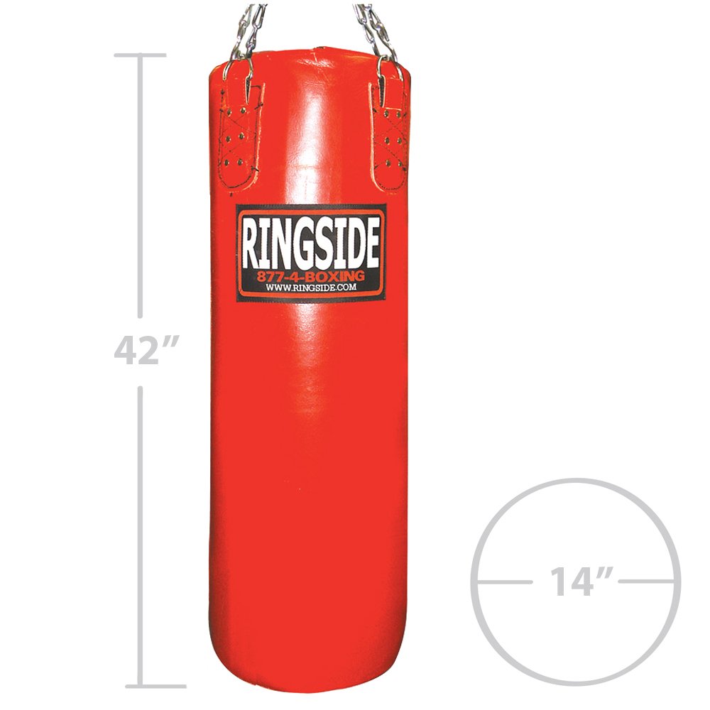 Ringside 100-Pound Leather Boxing Punching Heavy Bag (Pre-Filled) - Professional Training Equipment for Home Gym & Boxing Workouts