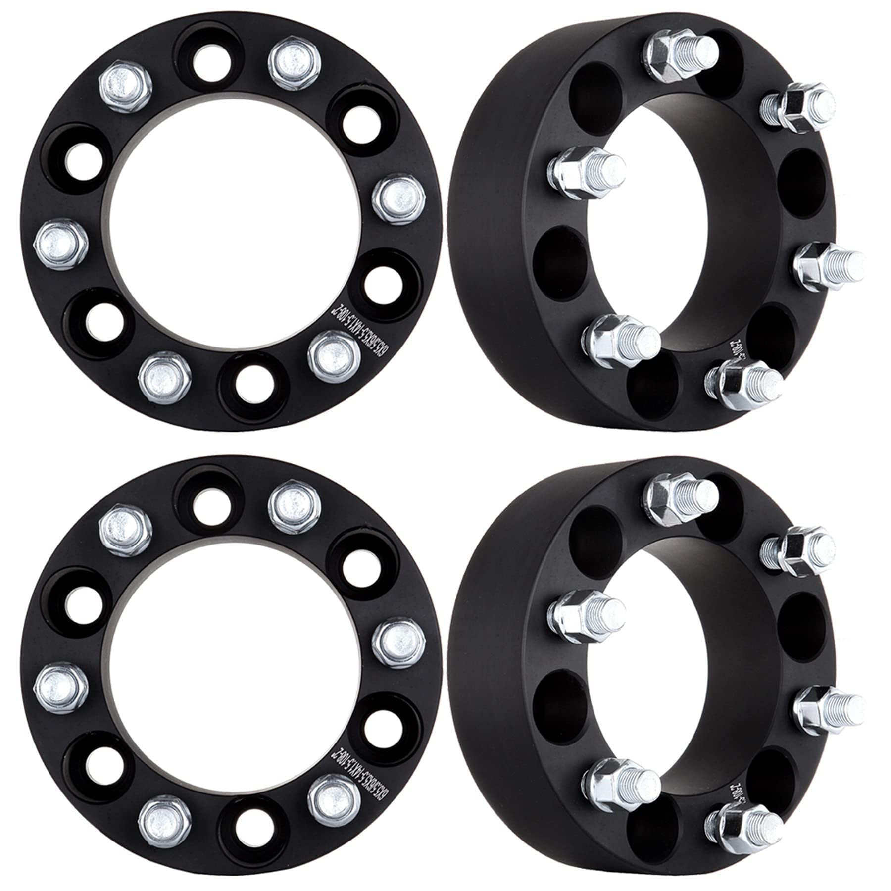 2 Inch 6x5.5 Wheel Spacers (4Pcs) - 6 Lug Wheel Adapters for 2002-2013 Escalade EXT, 2000-2014 Yukon XL 1500 & 2002-2005 Astro - 108mm Center Bore, 14x1.5 Studs - Perfect for Off-Roading, Lifting & Custom Wheel Fitment