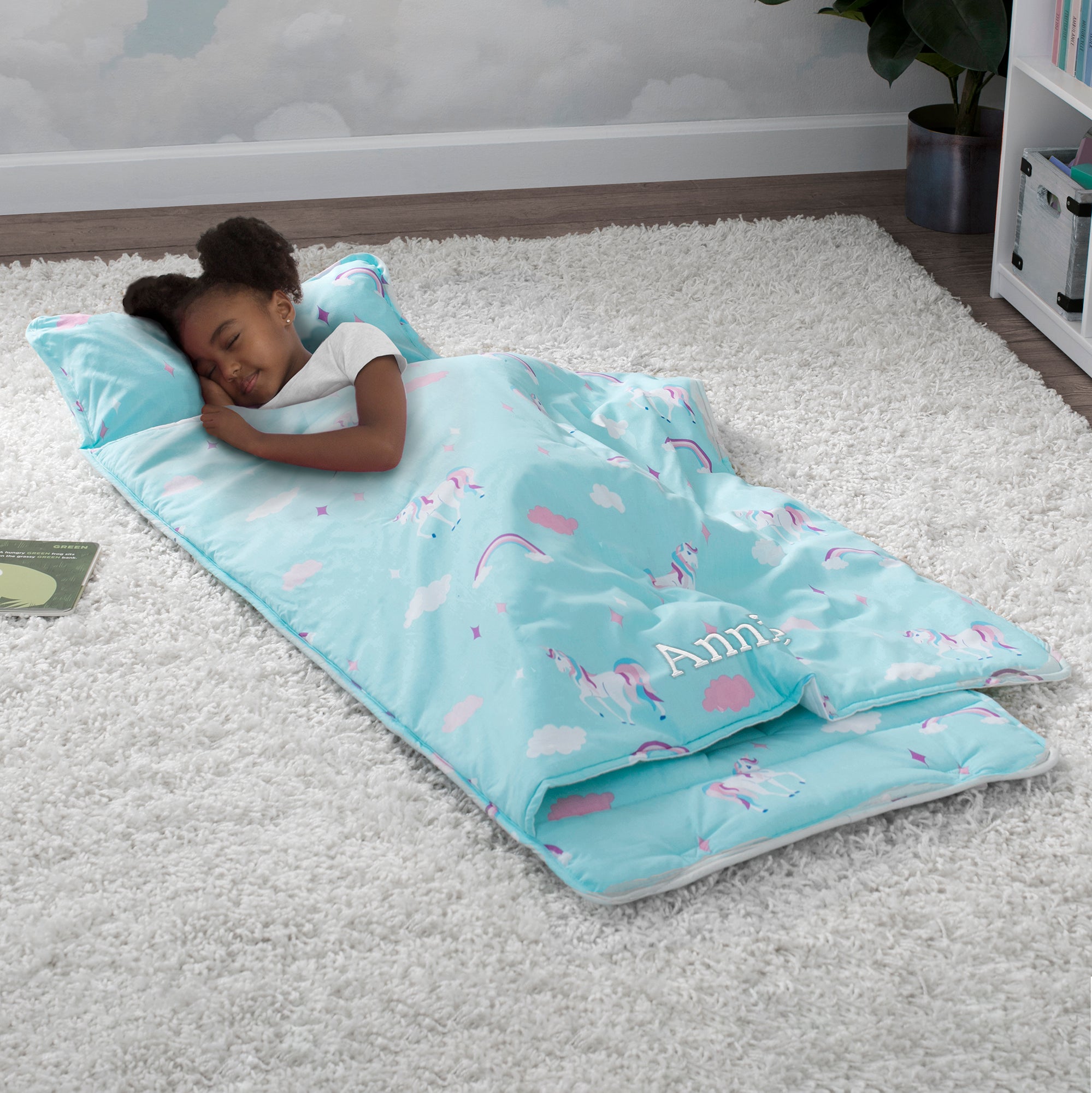 Personalized Nap Mat with Pillow & Blanket for Toddlers & Kids - Soft Portable Sleeping Mat for Daycare, Preschool & Travel