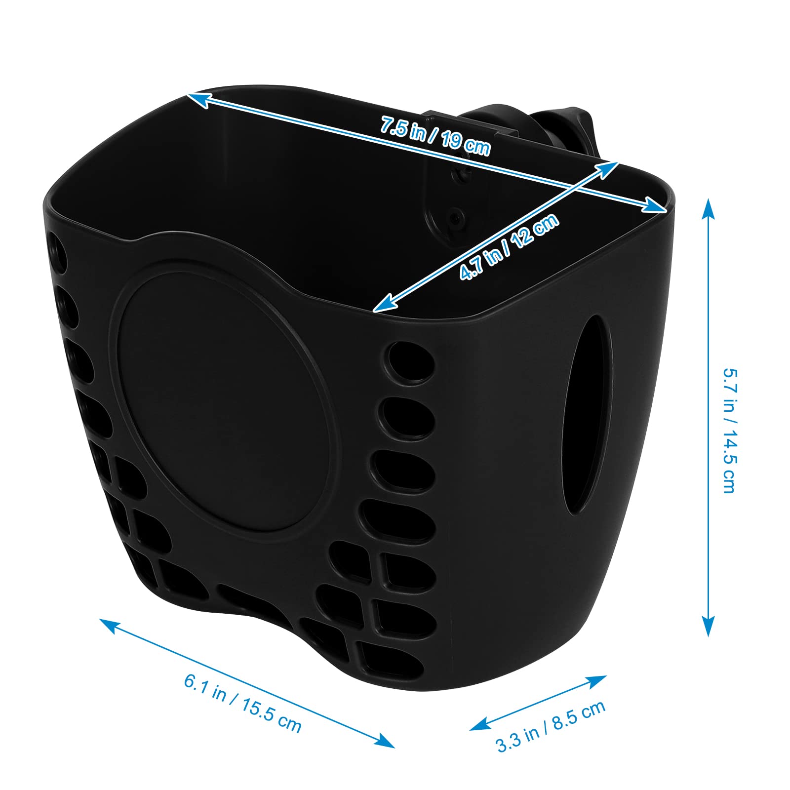 Universal 360° Rotatable Large Cup Holder for Stroller, Bike, Wheelchair & Walker - Durable Drink Holder Basket with Wide Opening | Perfect for Parents, Cyclists & Mobility Aid Users