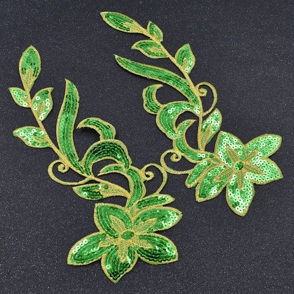 Sparkling Flower Appliques with Sequins - DIY Sewing & Embroidery Patches for Clothing, Bags, Hats - Perfect for Costumes, Fashion Accessories & Craft Projects